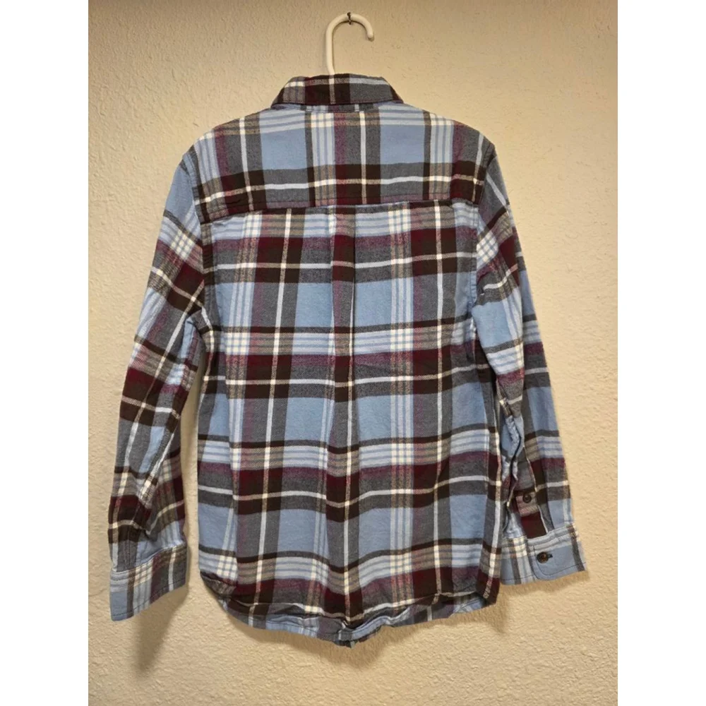 Gymboree Blue and Brown Flannel Long Sleeve Shirt Size 8